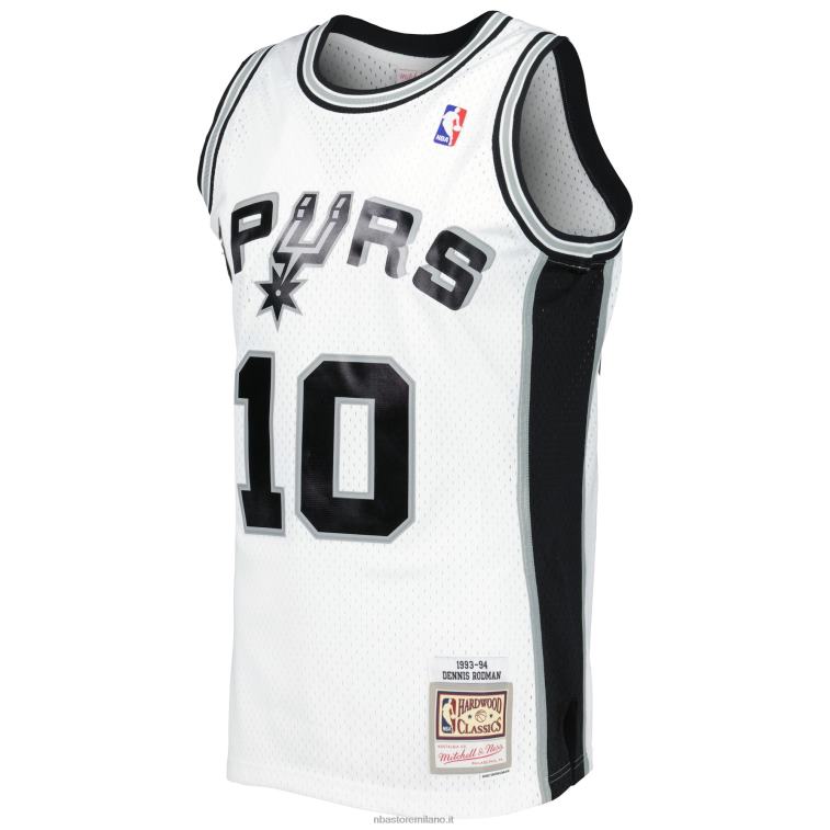NBA 00F2L2426 san antonio spurs dennis rodman mitchell & ness bianco 1993-94 hardwood classici maglia swingman