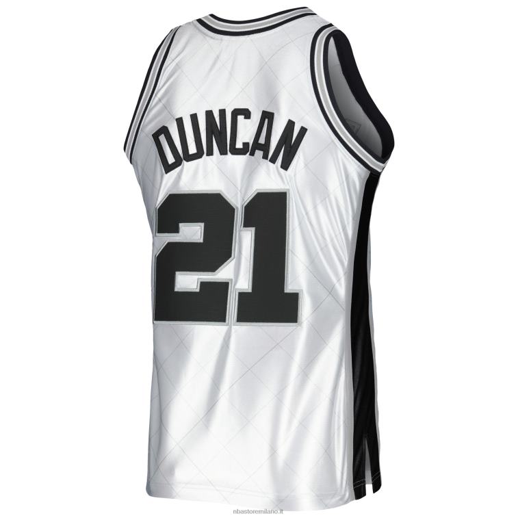 NBA 00F2L2728 san antonio spurs tim duncan platinum hardwood classics maglia swingman 75° anniversario