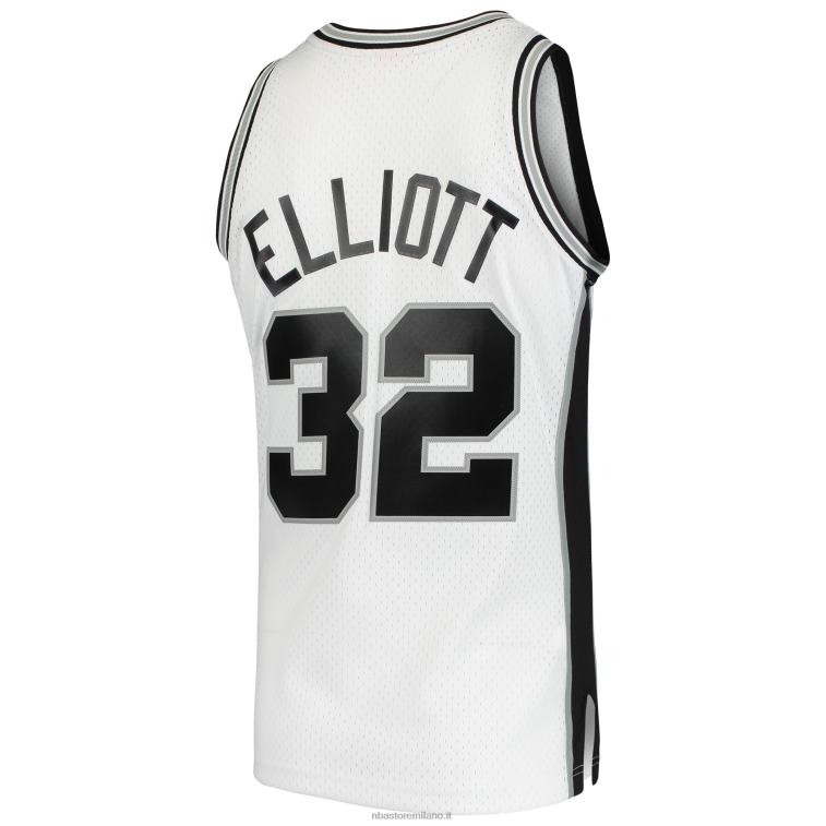 NBA 00F2L2762 san antonio spurs sean elliott mitchell & ness bianco legno duro classici maglia swingman