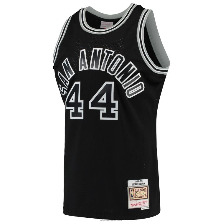 NBA 00F2L4310 san antonio spurs george gervin black 1977-78 hardwood classics maglia da giocatore swingman