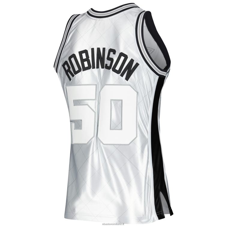 NBA 00F2L5725 san antonio spurs david robinson platinum hardwood classics maglia swingman 75° anniversario