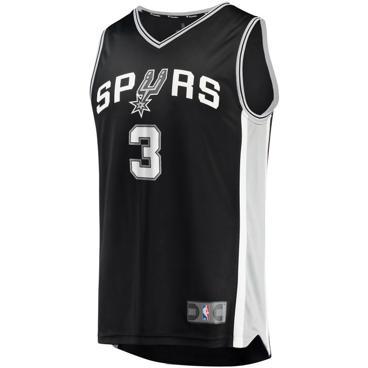 NBA 00F2L6378 san antonio spurs keldon johnson maglia replica fast break nera