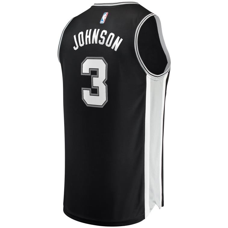 NBA 00F2L6378 san antonio spurs keldon johnson maglia replica fast break nera