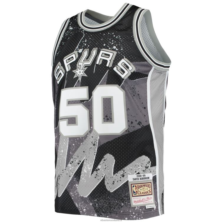 NBA 00F2L7031 san antonio spurs david robinson mitchell & ness black hardwood classics hyper hoops swingman jersey