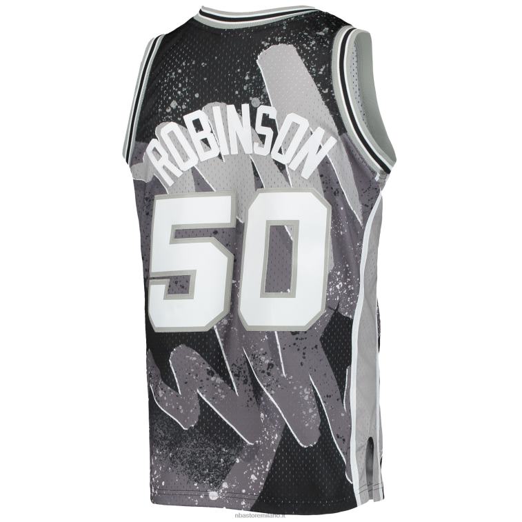 NBA 00F2L7031 san antonio spurs david robinson mitchell & ness black hardwood classics hyper hoops swingman jersey