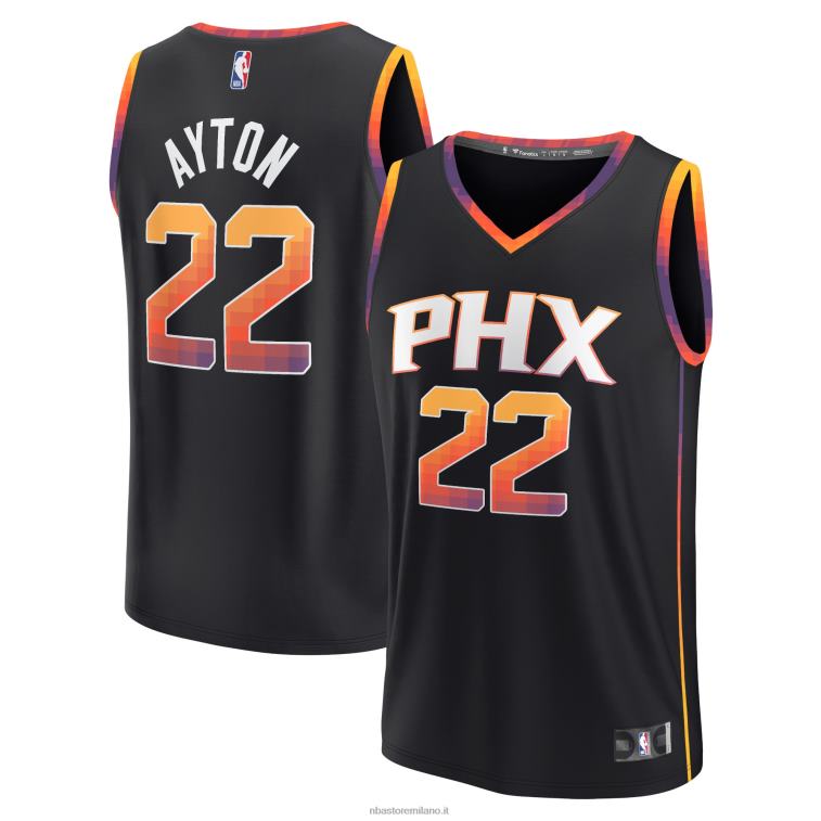 NBA 00F2L1000 phoenix suns deandre ayton maglia nera giocatore fast break
