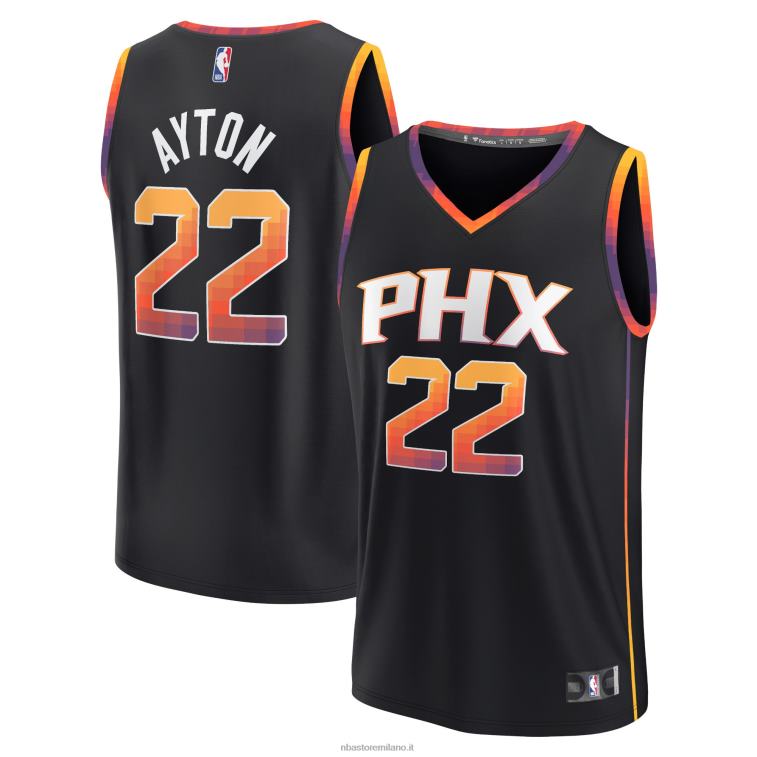 NBA 00F2L1000 phoenix suns deandre ayton maglia nera giocatore fast break