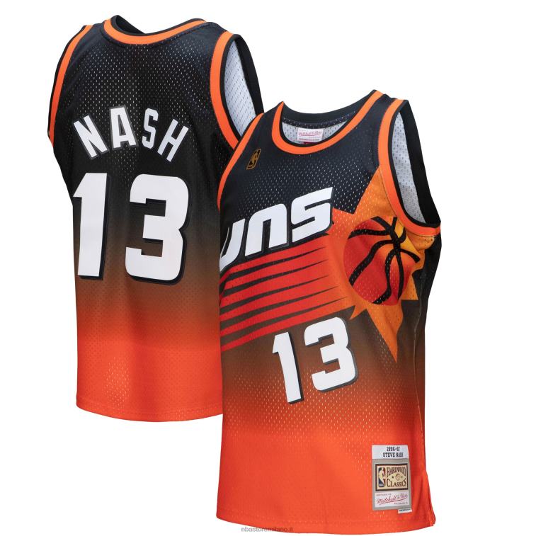 NBA 00F2L1027 phoenix suns steve nash arancione/nero hardwood classics fadeaway maglia da giocatore swingman