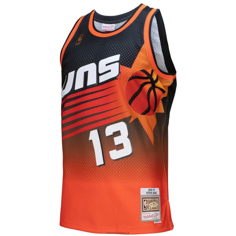 NBA 00F2L1027 phoenix suns steve nash arancione/nero hardwood classics fadeaway maglia da giocatore swingman