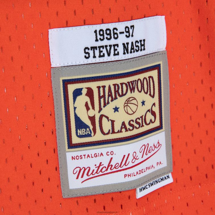 NBA 00F2L1027 phoenix suns steve nash arancione/nero hardwood classics fadeaway maglia da giocatore swingman