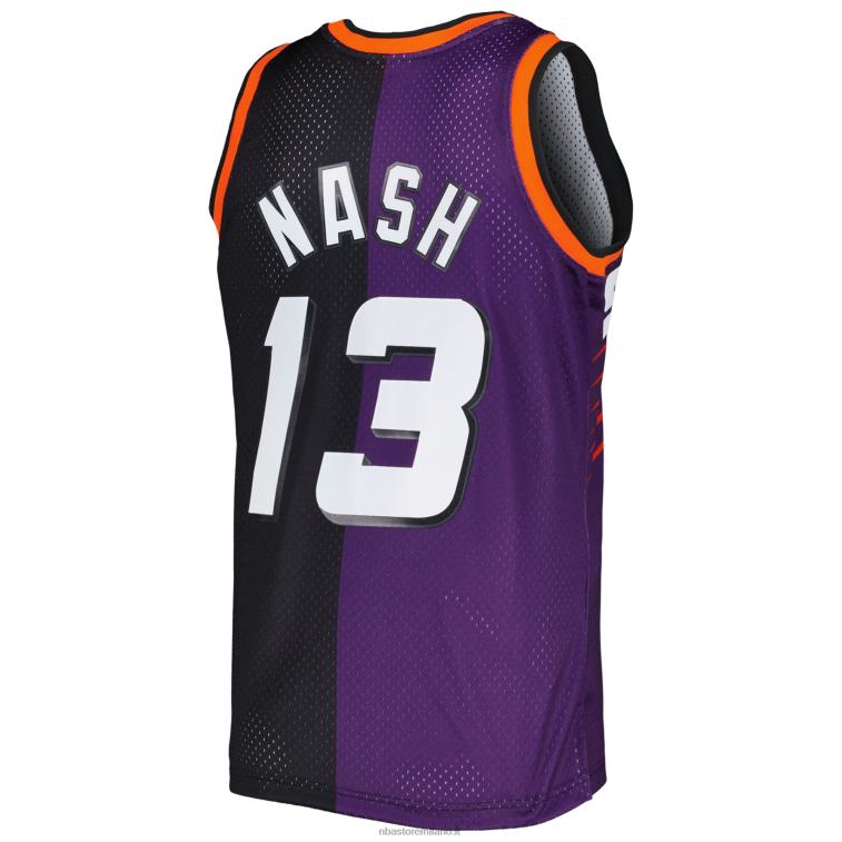 NBA 00F2L476 phoenix suns steve nash mitchell & ness maglia swingman divisa in legno duro viola/nero classici
