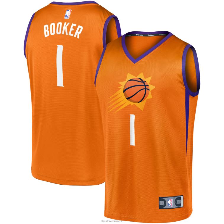 NBA 00F2L4840 phoenix suns devin booker maglia replica team fast break arancione
