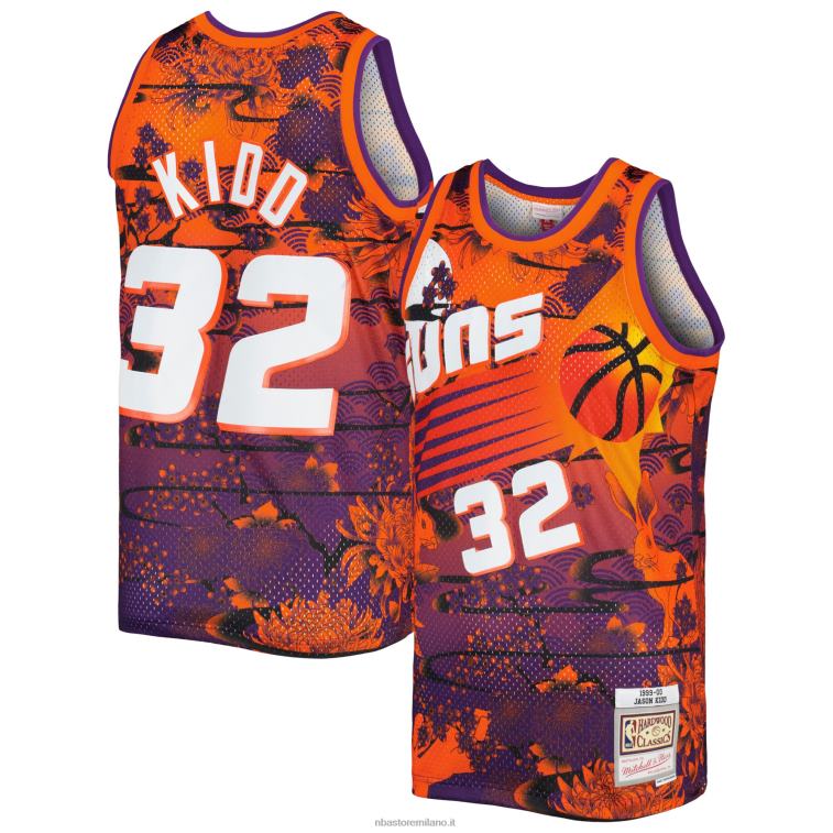 NBA 00F2L4902 phoenix suns jason kid d mitchell & ness orange hardwood classics maglia swingman capodanno lunare