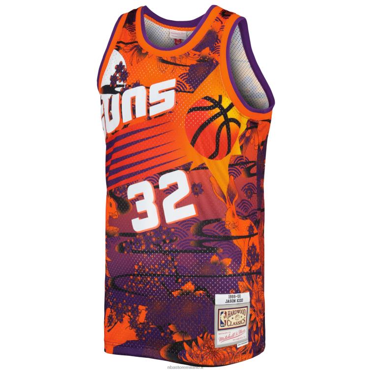 NBA 00F2L4902 phoenix suns jason kid d mitchell & ness orange hardwood classics maglia swingman capodanno lunare