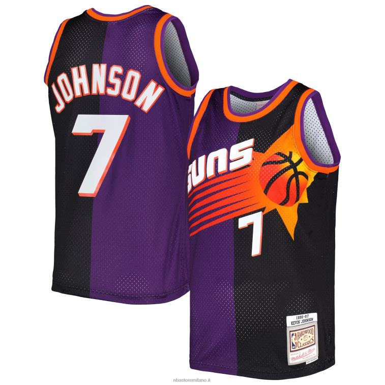 NBA 00F2L5454 phoenix suns kevin johnson mitchell & ness viola/nero hardwood classici divisa swingman maglia