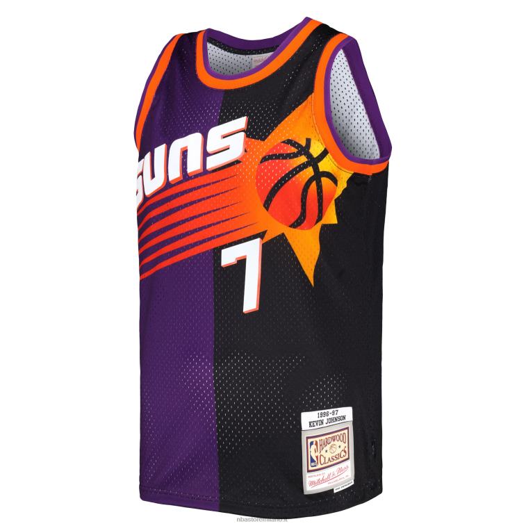 NBA 00F2L5454 phoenix suns kevin johnson mitchell & ness viola/nero hardwood classici divisa swingman maglia