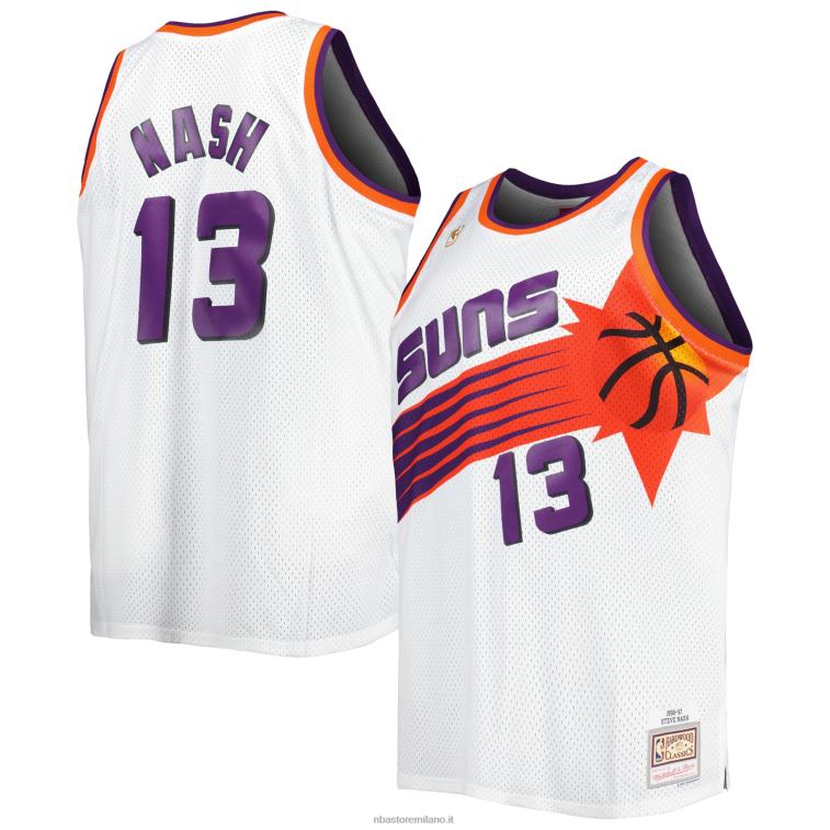 NBA 00F2L5516 phoenix suns steve nash mitchell & ness bianco big & tall hardwood classici maglia swingman