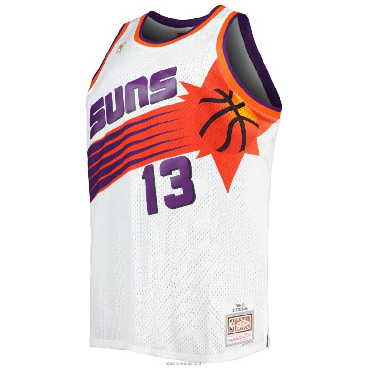 NBA 00F2L5516 phoenix suns steve nash mitchell & ness bianco big & tall hardwood classici maglia swingman