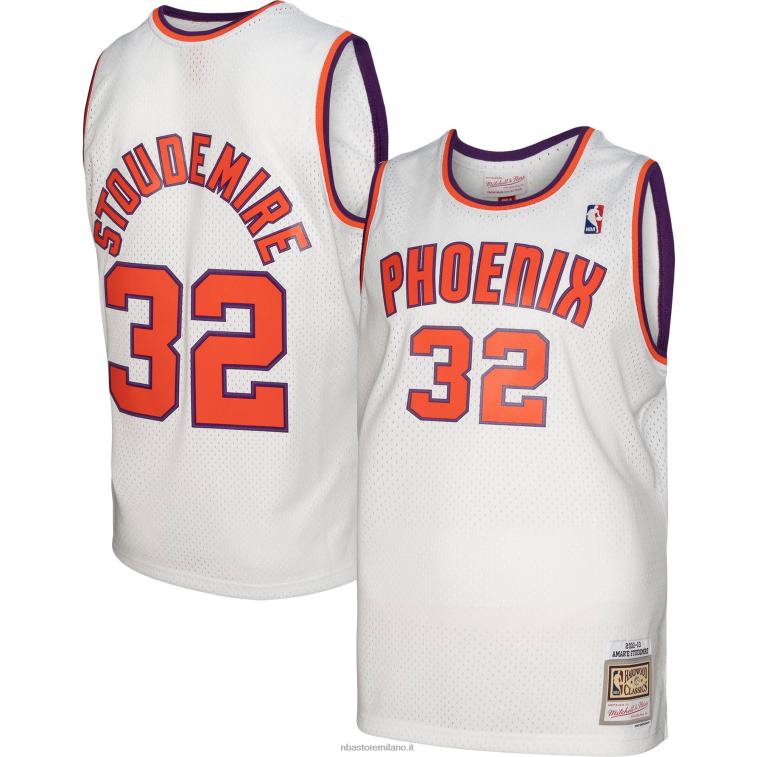 NBA 00F2L7282 phoenix suns amar'e stoudemire maglia swingman mitchell & ness white hardwood classics