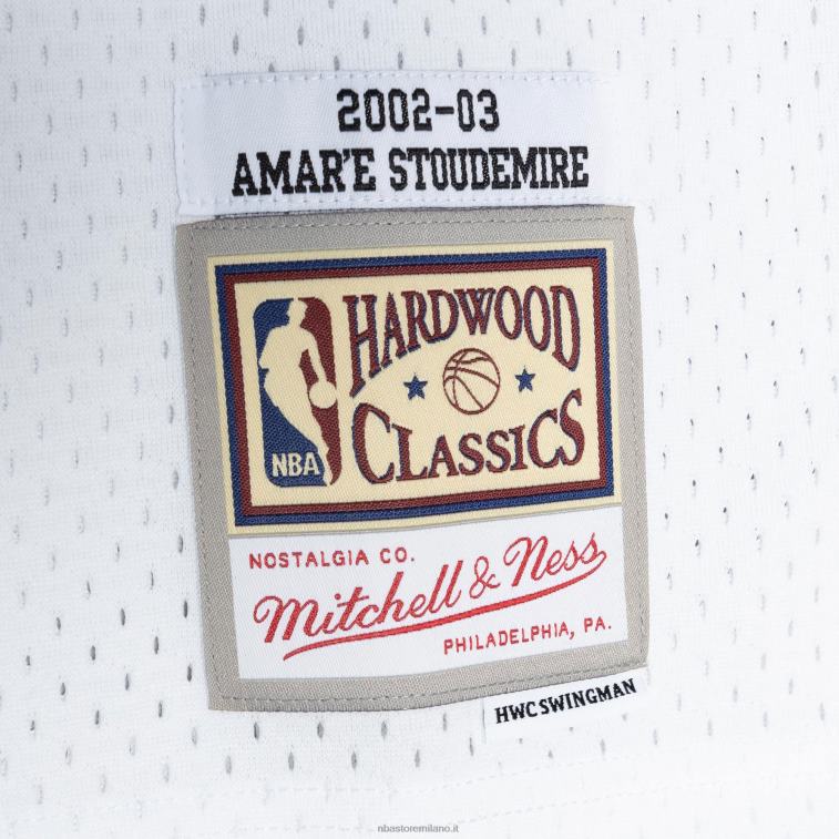 NBA 00F2L7282 phoenix suns amar\'e stoudemire maglia swingman mitchell & ness white hardwood classics