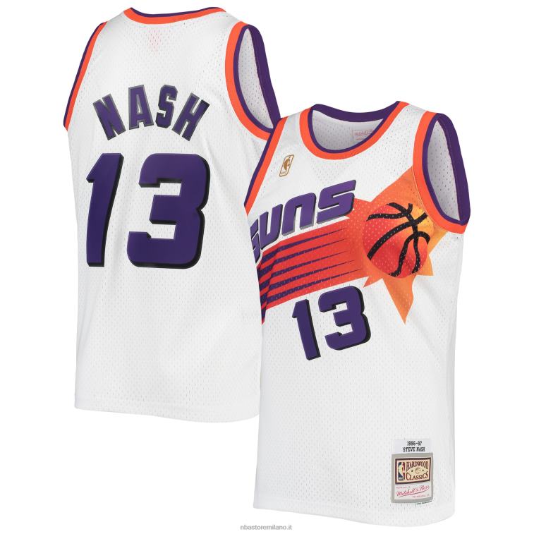 NBA 00F2L7758 phoenix suns steve nash mitchell & ness bianco 1996-autentico hardwood classici maglia swingman