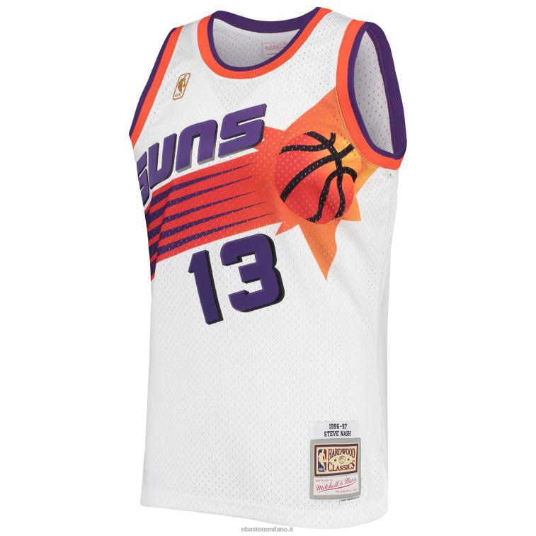 NBA 00F2L7758 phoenix suns steve nash mitchell & ness bianco 1996-autentico hardwood classici maglia swingman