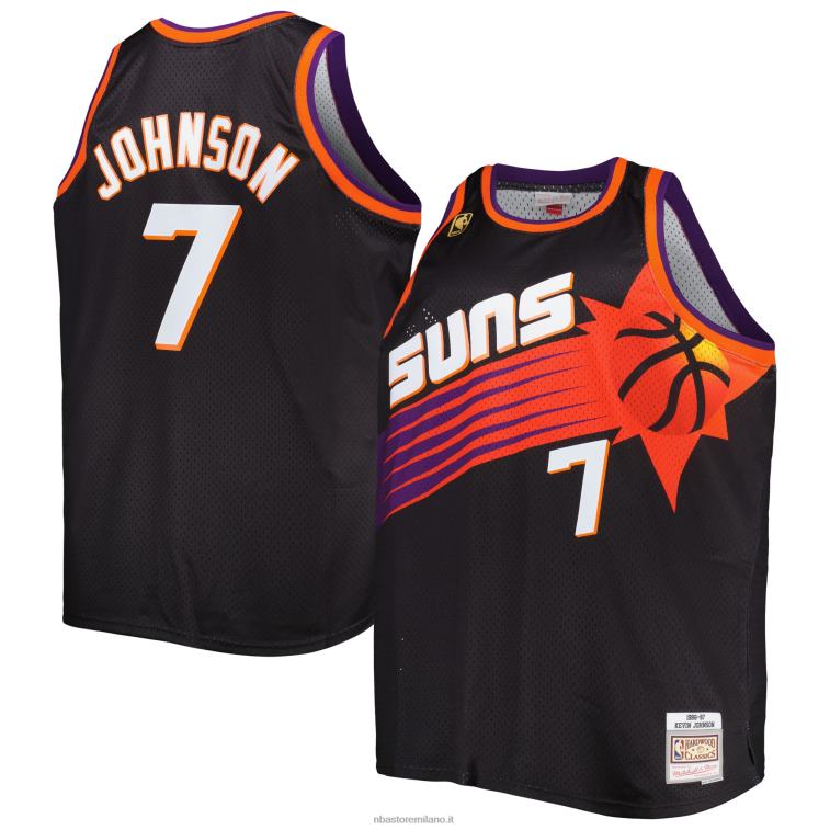 NBA 00F2L7835 phoenix suns kevin johnson mitchell & ness black big & tall hardwood classici maglia swingman