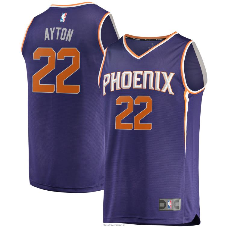 NBA 00F2L8429 phoenix suns deandre ayton maglia viola fast break replica