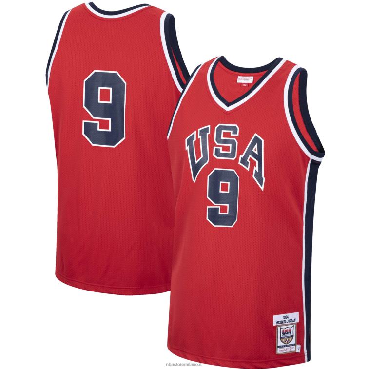 NBA 00F2L2923 usa basket michael jordan mitchell & ness maglia rossa autentica 1984