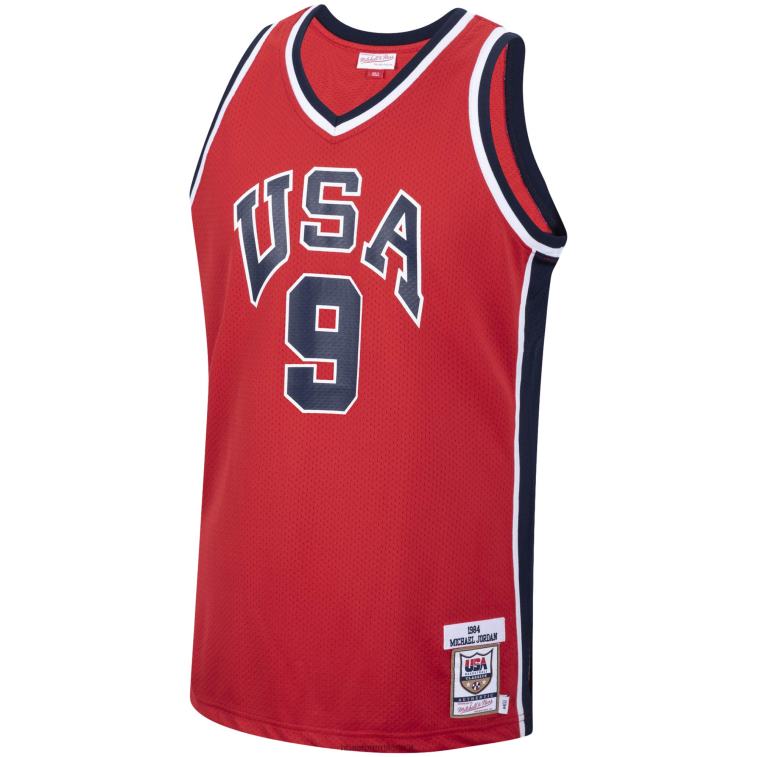 NBA 00F2L2923 usa basket michael jordan mitchell & ness maglia rossa autentica 1984