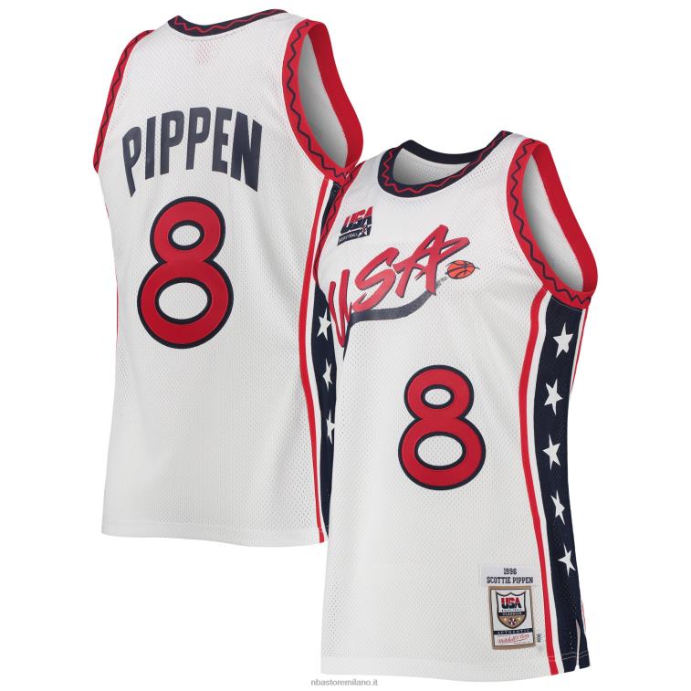 NBA 00F2L6728 usa basket scottie pippen mitchell & ness white hardwood classics maglia autentica