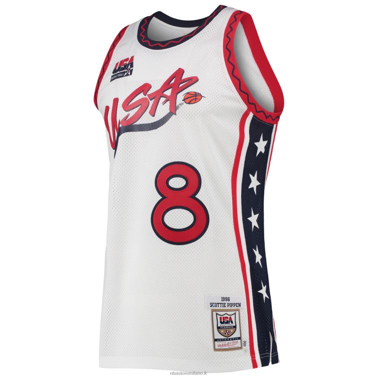 NBA 00F2L6728 usa basket scottie pippen mitchell & ness white hardwood classics maglia autentica