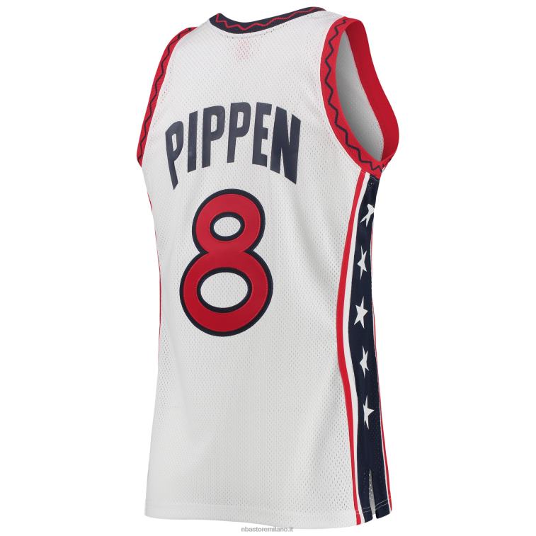 NBA 00F2L6728 usa basket scottie pippen mitchell & ness white hardwood classics maglia autentica