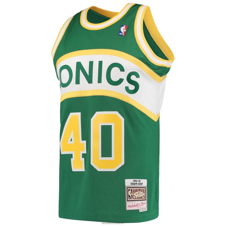 NBA 00F2L2038 Seattle Supersonics Shawn Kemp Mitchell & Ness Green Hardwood Classics Maglia Swingman