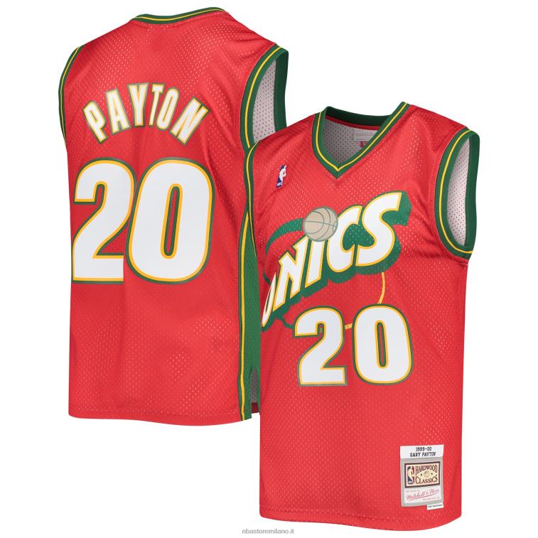 NBA 00F2L2821 seattle supersonics gary payton rosso 1999-2000 autentico hardwood classici swingman maglia