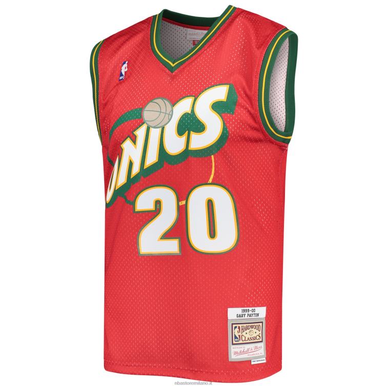 NBA 00F2L2821 seattle supersonics gary payton rosso 1999-2000 autentico hardwood classici swingman maglia