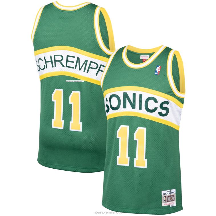 NBA 00F2L2887 Seattle Supersonics Detlef Schrempf Mitchell & Ness Green Hardwood Classics Swingman Player Jersey