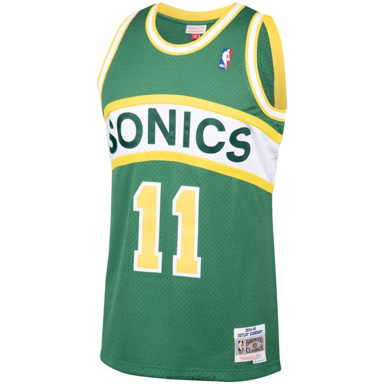 NBA 00F2L2887 Seattle Supersonics Detlef Schrempf Mitchell & Ness Green Hardwood Classics Swingman Player Jersey
