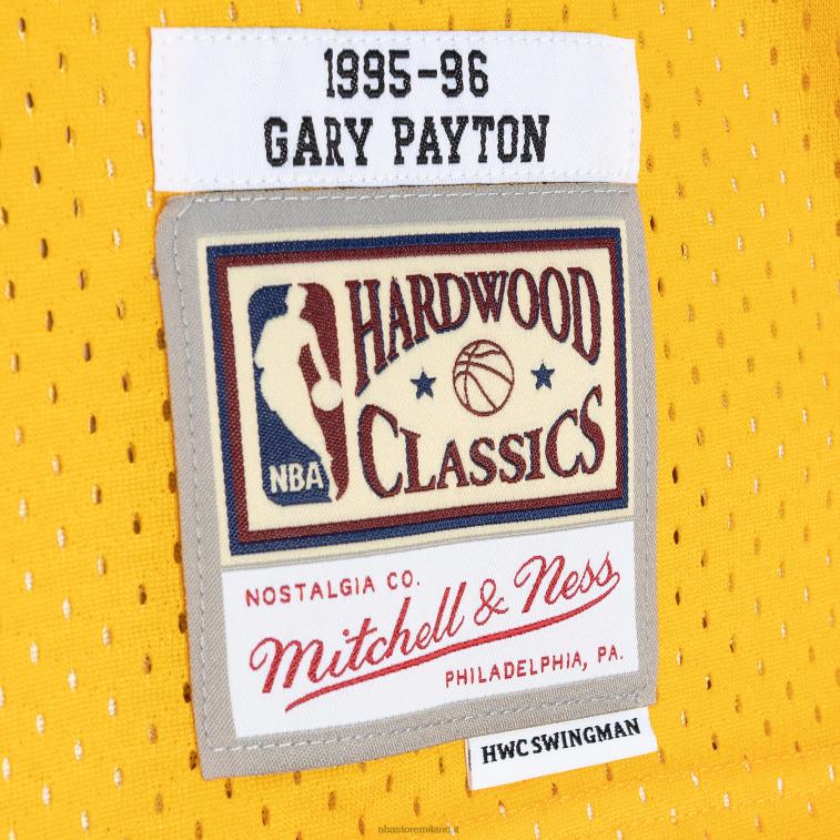 NBA 00F2L3327 Seattle Supersonics Gary Payton Mitchell & Ness Green/Gold Hardwood Classics Split Swingman Jersey