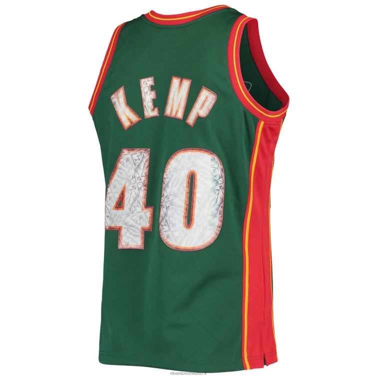 NBA 00F2L6611 Seattle Supersonics Shawn Kemp Green Hardwood Classics 75th Anniversary Diamond Swingman Jersey