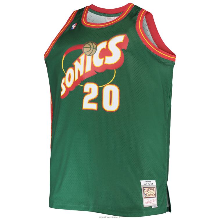 NBA 00F2L7540 seattle supersonics gary payton mitchell & ness green big & tall hardwood classici maglia swingman