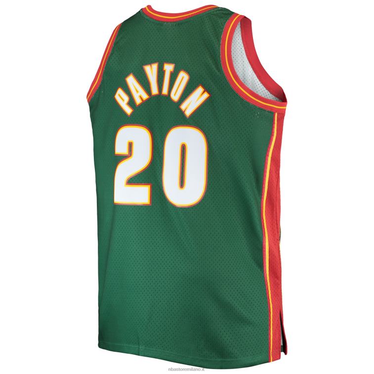 NBA 00F2L7540 seattle supersonics gary payton mitchell & ness green big & tall hardwood classici maglia swingman