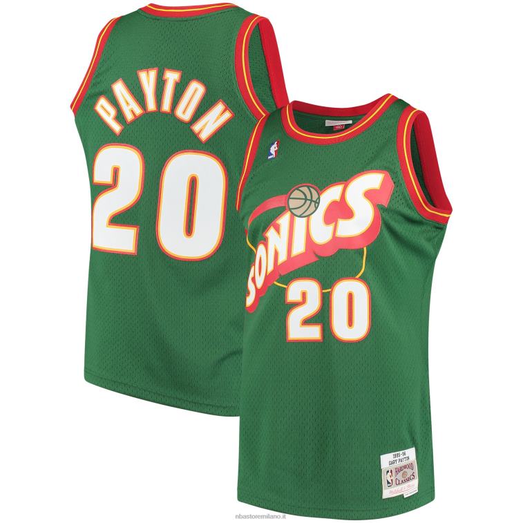 NBA 00F2L815 Seattle Supersonics Gary Payton Mitchell & Ness Green Hardwood Classics Maglia Swingman