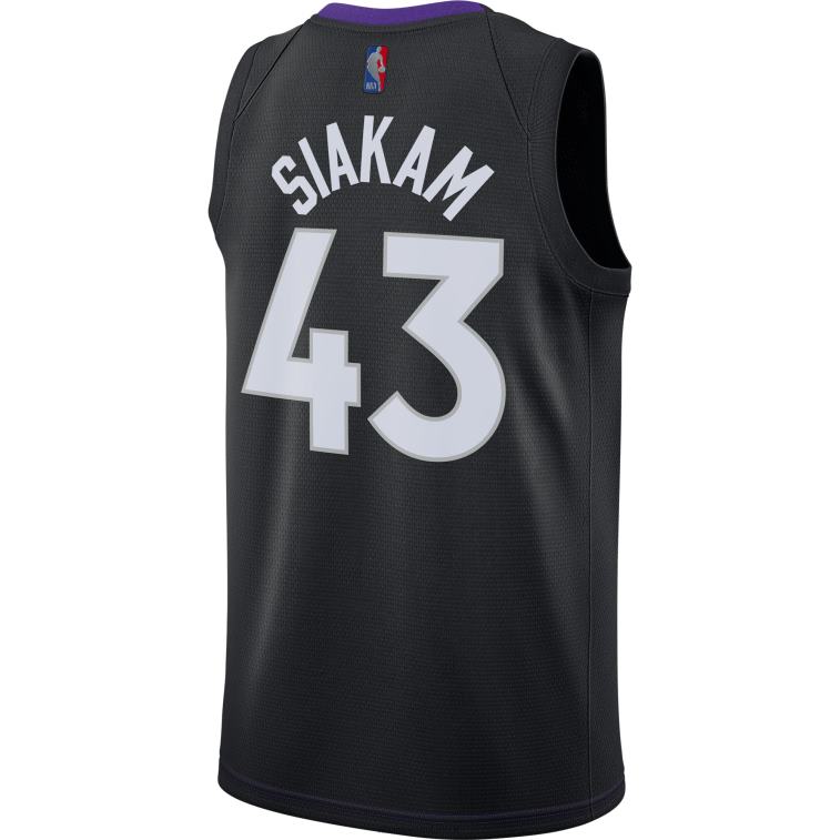 NBA 00F2L11175 toronto raptors pascal siakam nike maglia giocatore swingman nero/viola - edizione guadagnata