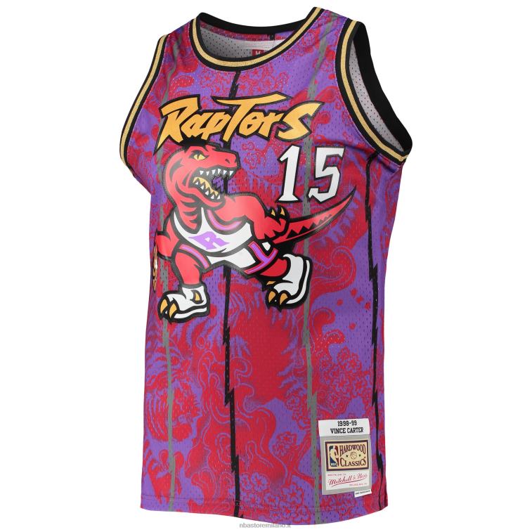 NBA 00F2L1153 toronto raptors vince carter mitchell & ness viola hardwood classici maglia swingman capodanno lunare