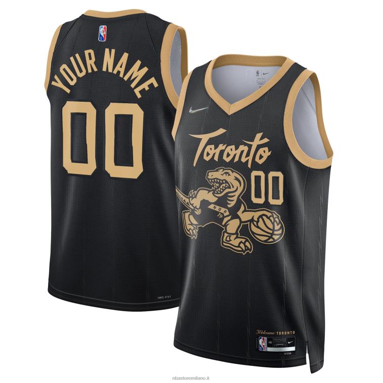 NBA 00F2L1239 toronto raptors nike maglia nera swingman personalizzata