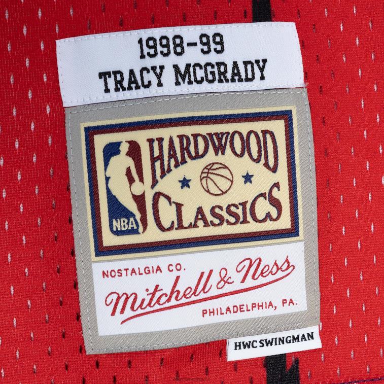 NBA 00F2L1338 toronto raptors tracy mcgrady mitchell & ness maglia swingman divisa in legno duro viola/rosso classici