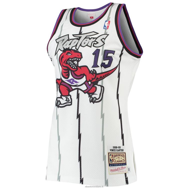 NBA 00F2L1712 toronto raptors vince carter mitchell & ness white hardwood classici maglia autentica