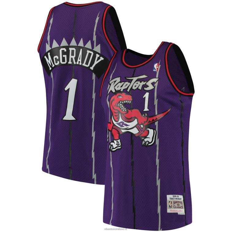 NBA 00F2L180 toronto raptors tracy mcgrady mitchell & ness viola hardwood classici maglia swingman