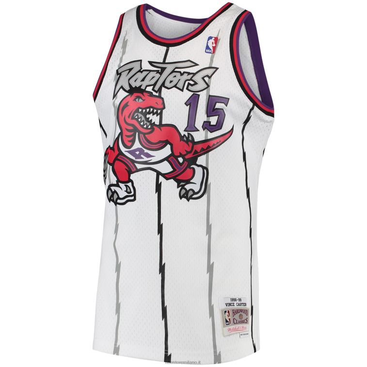 NBA 00F2L202 toronto raptors vince carter mitchell & ness bianco legno duro classici maglia swingman